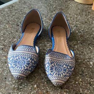 Blue & tan Flat shoe 7 1/2  never worn.